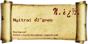 Nyitrai Ágnes névjegykártya